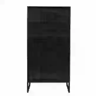 Black Mango Wood Carved Tall 5 Drawer Chest